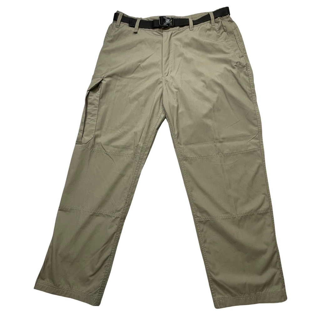 Craghoppers Mens Cargo Pants Khaki SolarShield Hiking Travel Belted 36x28 Tag 34